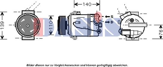 AKS Dasis 851666N - Compressor, air conditioning autospares.lv