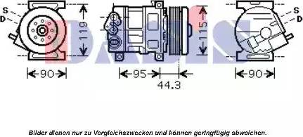 AKS Dasis 851602N - Compressor, air conditioning autospares.lv