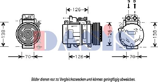 AKS Dasis 851032N - Compressor, air conditioning autospares.lv