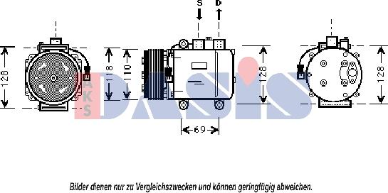 AKS Dasis 851110N - Compressor, air conditioning autospares.lv