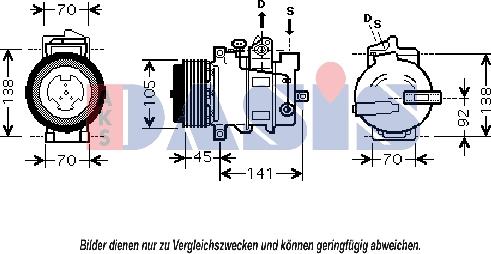 AKS Dasis 851852N - Compressor, air conditioning autospares.lv