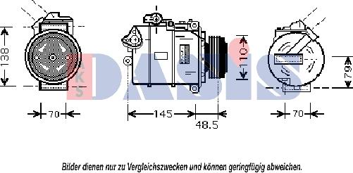 AKS Dasis 851808N - Compressor, air conditioning autospares.lv