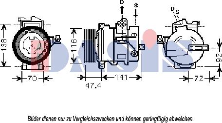 AKS Dasis 851802N - Compressor, air conditioning autospares.lv