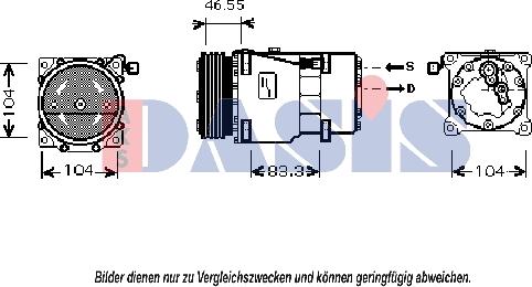 AKS Dasis 851818N - Compressor, air conditioning autospares.lv