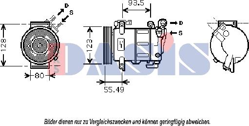 AKS Dasis 851813N - Compressor, air conditioning autospares.lv