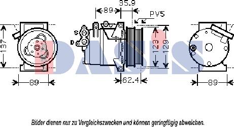 AKS Dasis 851829N - Compressor, air conditioning autospares.lv