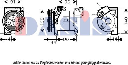 AKS Dasis 851827N - Compressor, air conditioning autospares.lv