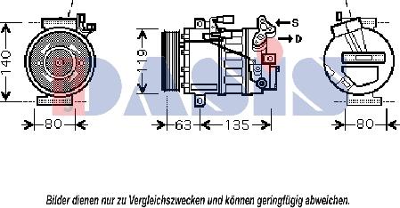 AKS Dasis 851878N - Compressor, air conditioning autospares.lv