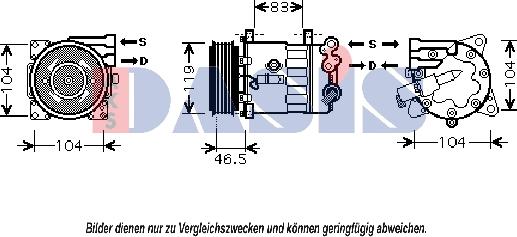 AKS Dasis 851872N - Compressor, air conditioning autospares.lv