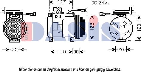 AKS Dasis 851395N - Compressor, air conditioning autospares.lv