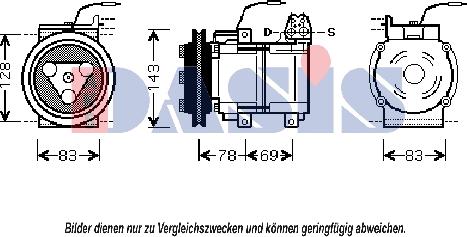 AKS Dasis 851393N - Compressor, air conditioning autospares.lv