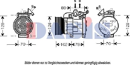 AKS Dasis 851364N - Compressor, air conditioning autospares.lv