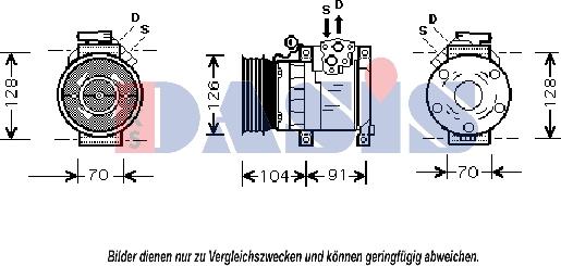 AKS Dasis 851363N - Compressor, air conditioning autospares.lv