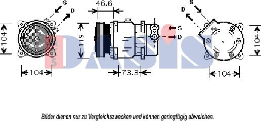 AKS Dasis 851371N - Compressor, air conditioning autospares.lv