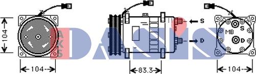 AKS Dasis 852912N - Compressor, air conditioning autospares.lv