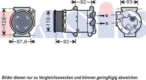 AKS Dasis 852554N - Compressor, air conditioning autospares.lv