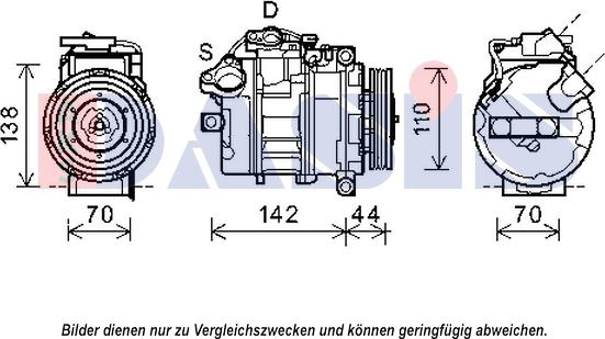 AKS Dasis 852551N - Compressor, air conditioning autospares.lv