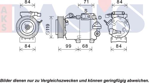 AKS Dasis 852855N - Compressor, air conditioning autospares.lv