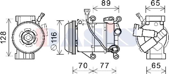 AKS Dasis 852875N - Compressor, air conditioning autospares.lv