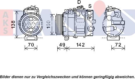 AKS Dasis 852711N - Compressor, air conditioning autospares.lv