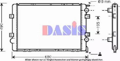 AKS Dasis 390001N - Radiator, engine cooling autospares.lv