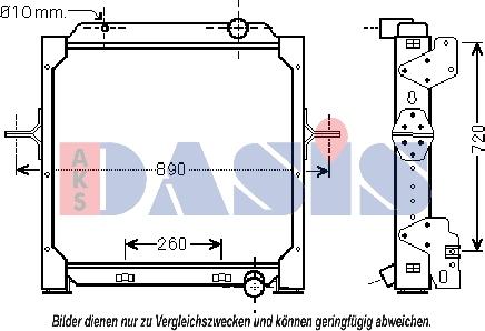 AKS Dasis 390035N - Radiator, engine cooling autospares.lv