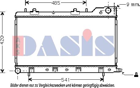 AKS Dasis 350017N - Radiator, engine cooling autospares.lv