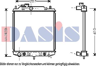 AKS Dasis 360012N - Radiator, engine cooling autospares.lv