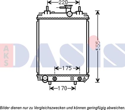 AKS Dasis 360034N - Radiator, engine cooling autospares.lv