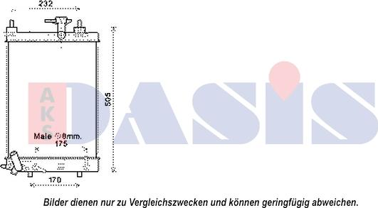 AKS Dasis 360032N - Radiator, engine cooling autospares.lv