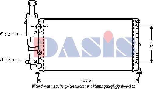 AKS Dasis 300550N - Radiator, engine cooling autospares.lv