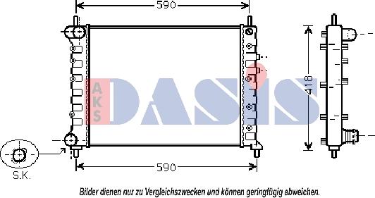 AKS Dasis 300008N - Radiator, engine cooling autospares.lv