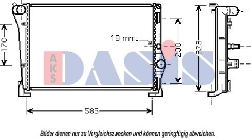 AKS Dasis 300002N - Radiator, engine cooling autospares.lv