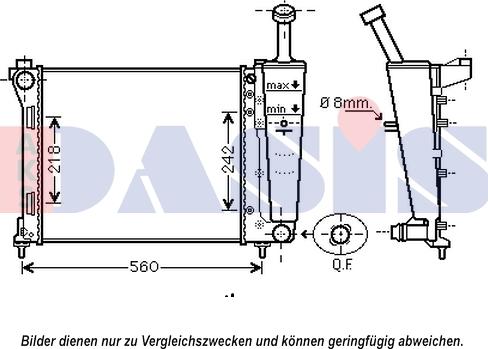 AKS Dasis 300018N - Radiator, engine cooling autospares.lv