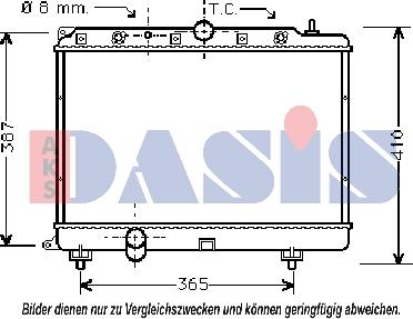 AKS Dasis 370004N - Radiator, engine cooling autospares.lv