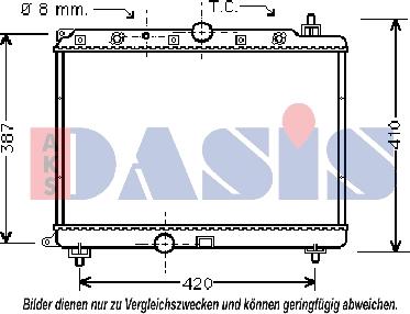 AKS Dasis 370005N - Radiator, engine cooling autospares.lv