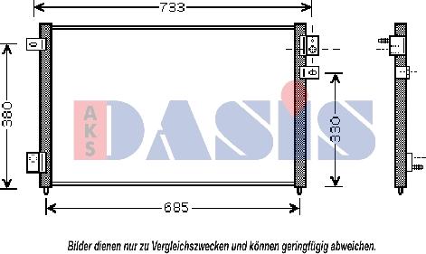 AKS Dasis 372001N - Condenser, air conditioning autospares.lv