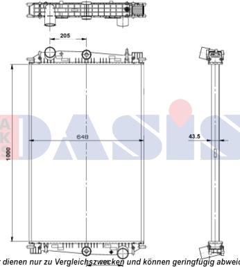 AKS Dasis 290016S - Radiator, engine cooling autospares.lv