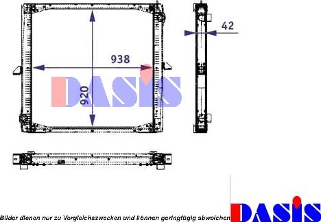 AKS Dasis 260007N - Radiator, engine cooling autospares.lv