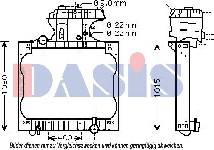 AKS Dasis 261910N - Radiator, engine cooling autospares.lv