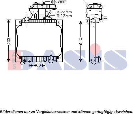 AKS Dasis 260012N - Radiator, engine cooling autospares.lv
