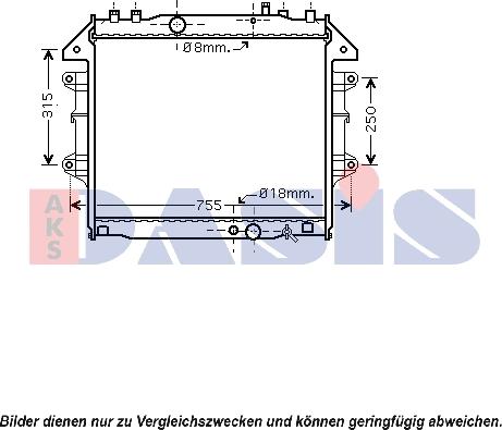 AKS Dasis 210190N - Radiator, engine cooling autospares.lv