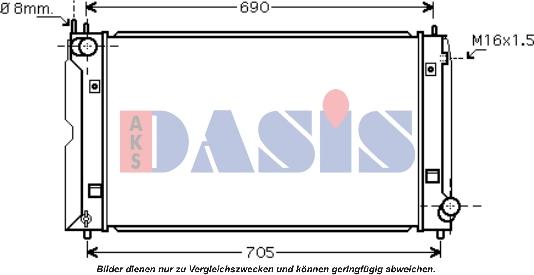 AKS Dasis 210156N - Radiator, engine cooling autospares.lv