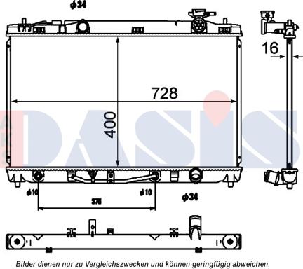 AKS Dasis 210257N - Radiator, engine cooling autospares.lv