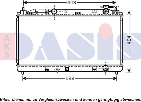 AKS Dasis 210234N - Radiator, engine cooling autospares.lv