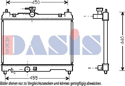 AKS Dasis 211700N - Radiator, engine cooling autospares.lv