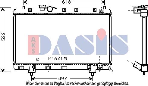 AKS Dasis 213870N - Radiator, engine cooling autospares.lv