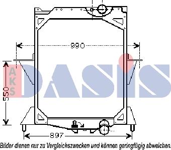 AKS Dasis 280009N - Radiator, engine cooling autospares.lv