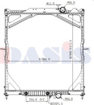 AKS Dasis 280026N - Radiator, engine cooling autospares.lv