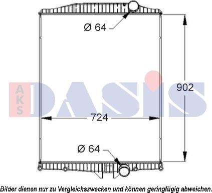 AKS Dasis 280100S - Radiator, engine cooling autospares.lv